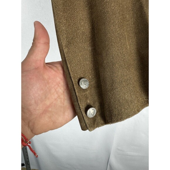 VTG Cabelas Leather Blazer Men 40R Brown Western Cowboy Single Breasted 2 Button - Picture 2 of 11